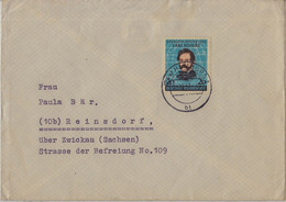 BRD, 155, EF, 20 Pfg Auf Fernbrief Inland 07.10.1952, Von Hamburg Nach Zwickau/DDR - Umschläge - Gebraucht