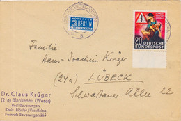 BRD, 162, EF, 20 Pfg Auf Fernbrief Inland 04.04.1953, Von Blankenau Nach Lübeck - Covers - Used