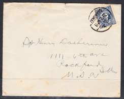 China Cover, Shanghai To Rockford, Feb 10, Canadian Pacific Steamship Lines - 1912-1949 Republik