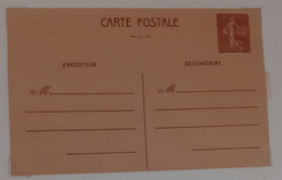 Carte Postale Type Semeuse Lignée 1Fr20 **  TTB - Overprinted Covers (before 1995)