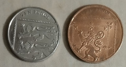 DOS MONEDAS INGLESAS: DE 10 Y 5 PENCE DE 2012 - 10 Pence & 10 New Pence