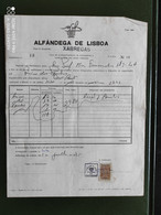 PORTUGAL ALFANDEGA DE LISBOA XABREGAS GUIA DE ACOMPANHAMENTO 1975 COM SELO FISCAL - Historical Documents