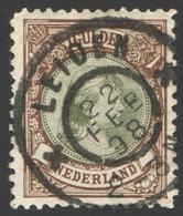 Nederland 1896 NVPH Nr 46 Gestempeld/used Prinses Wilhelmina Grootrondstempel Leiden - Gebruikt