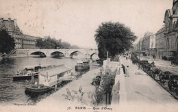 Paris - 7ème Arrondissement Le Quai D'orsay - Bateau Péniche - De Seine En Haar Oevers