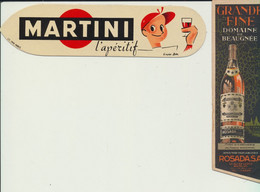 MARQUE-PAGES  (anciens)        MARTINI    &    GRANDE FINE            2 Pièces. - Marque-Pages