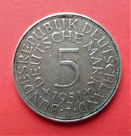 - ALLEMAGNE - 5 Deutsche Mark 1951 J - Argent - - 5 Mark