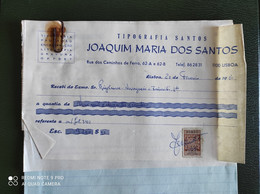 PORTUGAL RECIBO INVOICE TIPOGRAFIA JOAQUIM MARIA DOS SANTOS 1980 LISBOA - Portogallo