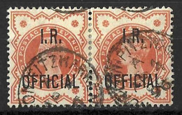 GB.....QUEEN VICTORIA....(1837-01.).....1R OFFICIAL.......SG013......PAIR........USED.... - Dienstmarken