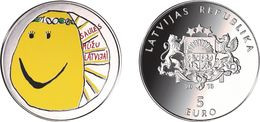 Latvia Lettland Lettonia 5 EURO Silver Coin PP 2018 " My Latvia" Children Paiting - Letland