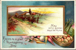 Thanksgiving With Landscape Scene Signed Clapsaddle 1911 - Giorno Del Ringraziamento