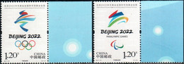 China 2017 "Olympic Winter Games Beijing 2022. Emblems Of Olympic & Paralympic Winter Games" 2v Quality:100% - Winter 2022: Peking