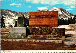 Colorado Continental Divide Marker At Top Of Hoosier Pass - Rocky Mountains