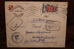 1957 Madagascar France Inconnu à La Base Aerienne Timbre Seul Cover Air Mail Flamme Radio Naviguant Militaire Ivalo - Briefe U. Dokumente