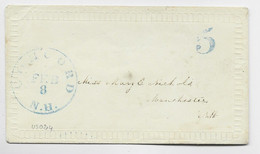 ETATS UNIS USA LETTRE COVER  VALENTINE BLUE CONCORD - 1845-47 Voorlopige Uitgaves