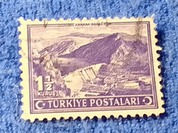 TÜRKİYE- 1940-50-    1.50K.    İNÖNÜ   SERİSİ   DAMGALI - 1934-39 Sandjak Alexandrette & Hatay