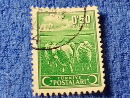 TÜRKİYE- 1940-50-    0.50K.    İNÖNÜ   SERİSİ   DAMGALI - 1934-39 Sandjak D'Alexandrette & Hatay