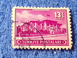 TÜRKİYE- 1940-50-    13.50K.    İNÖNÜ   SERİSİ   DAMGALI - 1934-39 Sandschak Alexandrette & Hatay