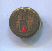 Volleyball Pallavolo - FSVB Switzerland Federation Association, Vintage Pin Badge Abzeichen - Volleybal