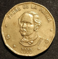 REPUBLIQUE DOMINICAINE - 1 PESO 2000 - "DUARTE" Sous Le Buste - KM 80.2 - Juan Pablo Duarte Y Diez - Dominicana