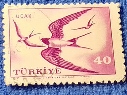 TÜRKİYE- 1950-60-    40K.    UÇAK   SERİSİ   DAMGALI - 1934-39 Sandjak Alexandrette & Hatay