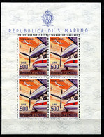 Z3543 SAN MARINO 1965 Foglietto 500 L. Posta Aerea, Sassone 26, MNH**, Ottime Condizioni - Blocchi & Foglietti