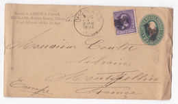 Enveloppe 1894 Highland Illinois Pour Montpellier France - Briefe U. Dokumente