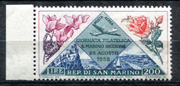 Z3553 SAN MARINO 1952 Giornata Filatelica S. Marino Riccione L. 200, MNH**, Sassone A108, Valore Catalogo € 100, Ottime - Luftpost