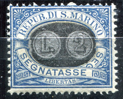 Z3558 SAN MARINO 1931 Segnatasse L. 2 Su Cent. 10,  MNH**, Sassone 45, Valore Catalogo € 500, Ottime Condizioni - Impuestos