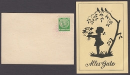 CHILDREN Post Office KINDER POST - POSTCARD / GERMANY 1950's - Girl Flower - Label Vignette Cinderella - Poste