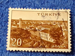 TÜRKİYE- 1960-70-    20K.    MEMLEKET    SERİSİ  ŞEHİRLER  DAMGALI - 1934-39 Sandschak Alexandrette & Hatay