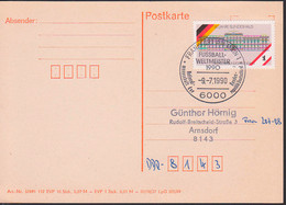 Fussball-Weltmeister SoSt. Frankfurt (Main) 9.7.1990, Nationalmannschaft Der BRD, SoMke Berlin Bundeshaus - Maschinenstempel (EMA)