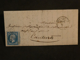 BM5  FRANCE  BELLE LETTRE FERROVIAIRE  1868 MARSEILLE  A CAUTERET +NAP N° 22  20C VOISIN  + AFFRANC. INTERESSANT ++ - 1862 Napoléon III