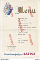 Au Plus Rapide Menu Cigarettes Bastos Maison De France Offenbourg 1961 Tabac Tabacs Format 15.7 Par 23.2 Cm - Menus