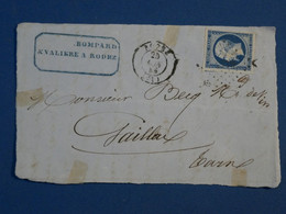 BM5  FRANCE   LETTRE  DEVANT   1856 PARIS    A  PAILLAC ?  +NAP N° 14 BIEN MARGé+ + AFFRANC. INTERESSANT ++ - 1853-1860 Napoleon III