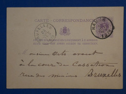 BM5  BELGIQUE   BELLE CARTE ENTIER  1878 NAMUR A BRUXELLES  + + + AFFRANC. INTERESSANT ++ - Other & Unclassified