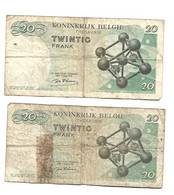 Belgique. 2 Billets De 20 Francs - Other & Unclassified