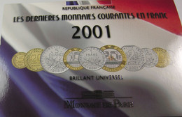 Coffret BU 2001 - France - 10 Pièces  - Dernière Année Du Franc - - BU, BE & Coffrets