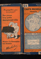 Carte Michelin N°64... Angers-Orléans 2933-58  (M4993) - Cartes Routières