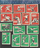 IFA SPORT ESCRIME WRESTLING WEIGHTLIFTING HOCKEY ON ICE SKI ATHLETICS HANDBALL PINGPONG Etc Matchbox Labels Germany 1970 - Zündholzschachteletiketten