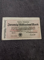 BILLET 20000000000 20 MILLIARDEN MARK 18 10 1923 / 1924 ALLEMAGNE / BANKNOTE GERMANY - Zonder Classificatie