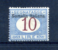 1909 SOMALIA Segnatasse N.22 * 10 Lire - Somalie