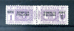 1923 SOMALIA Pacchi Postali N.26 (*) Senza Gomma, 1r Su 1l Violetto - Somalie