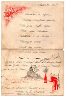 MENU 1905  AVEC POEME DE CIRCONSTANCE AU DOS - Menus