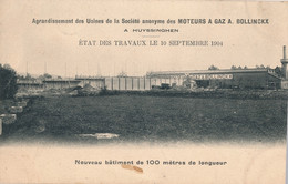 HUYSSINGHEN   AGRANDISSEMENT DES USINES DE LA SOCIETE ANONYME DES MOTEURS A GAZ  A.BOLLINCKX          2 SCANS - Beersel