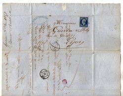 TB 3862 - 1857 - LAC - Lettre De Mrs PITRAT - REVOL & Cie à GIVORS Pour Mrs GUERIN & Fils à LYON - 1849-1876: Période Classique