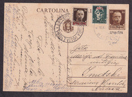 Italian Provsional Stationery Mi.No. P 30 Sent From Budva To Imotski 30.11. 1941. Censored With Italian ... / 2 Scans - Montenegro