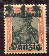 DANZIG 1920 (1 Nov.) 1 Mk Surcharge,without Burelage MNH / **.  Michel 41 III - Nuovi