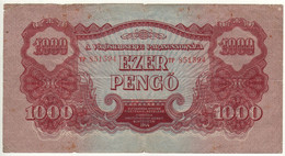 HUNGARY Scarce  1'000  Pengo  PM9  (dated  1944)    Issued During Russian Army Occupation In WWII - Hongrie