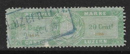 ● SVIZZERA  CANTON LUZERN - FISCALI  Stempel Marke 1886  20  Cent.s  Usato  Cat. ? € ️ Lotto N. 337 ️ - Fiscali