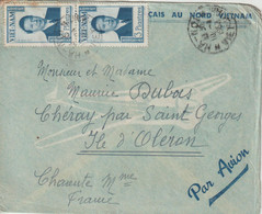 Vietnam Lettre 1953 Hanoi Vietnam Par Avion Pour La France - Viêt-Nam